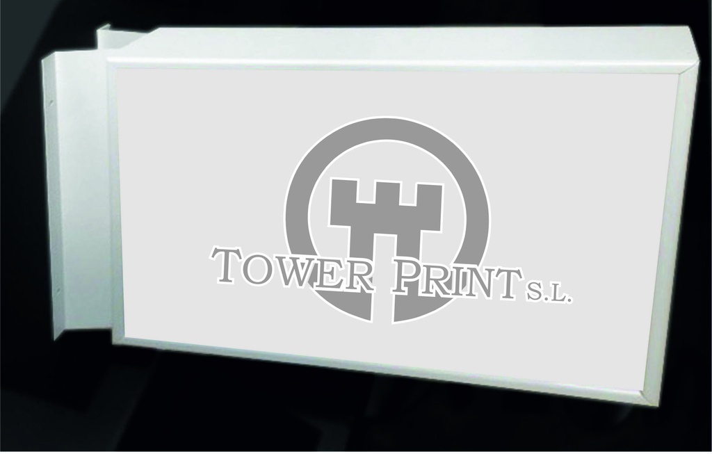 BANDEROLA LUMINOSA LED 130mm. 1000x800 mm LACADA EN BLANCO