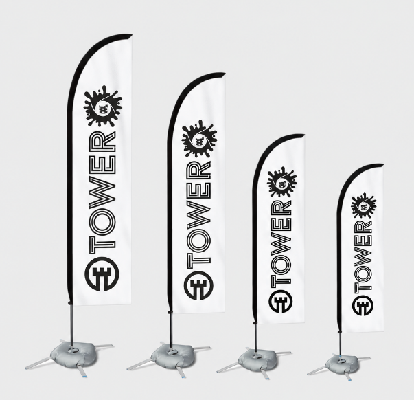 DISPLAY + IMPRESION EN TELA FLYING BANNER VELA/SURF XXL DE 6 MT CON BASE DE CRUZ Y FLOTADOR ( GRAFICA DE 5.10 MTS ) 