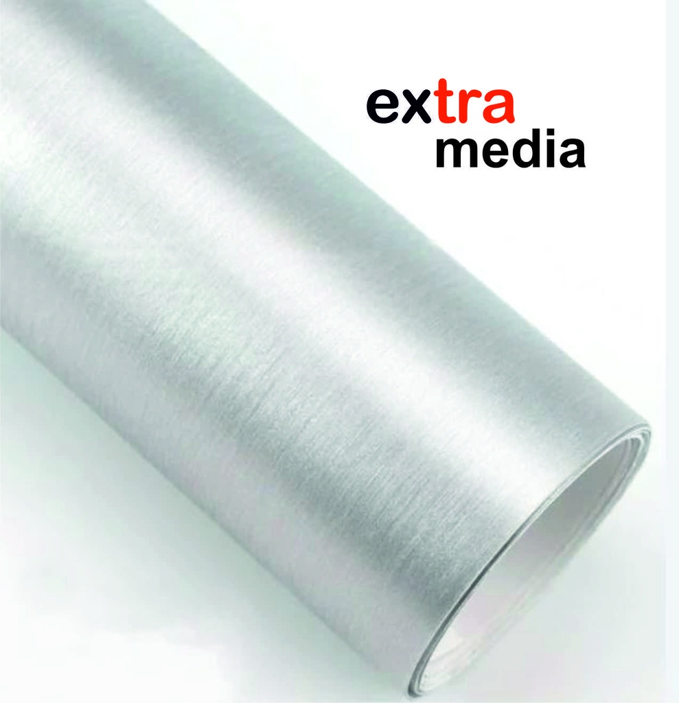 EXTRA MEDIA PB VINILO PLATA CEPILLADO PARA INTERIOR 1.22 X 50 M.L.
