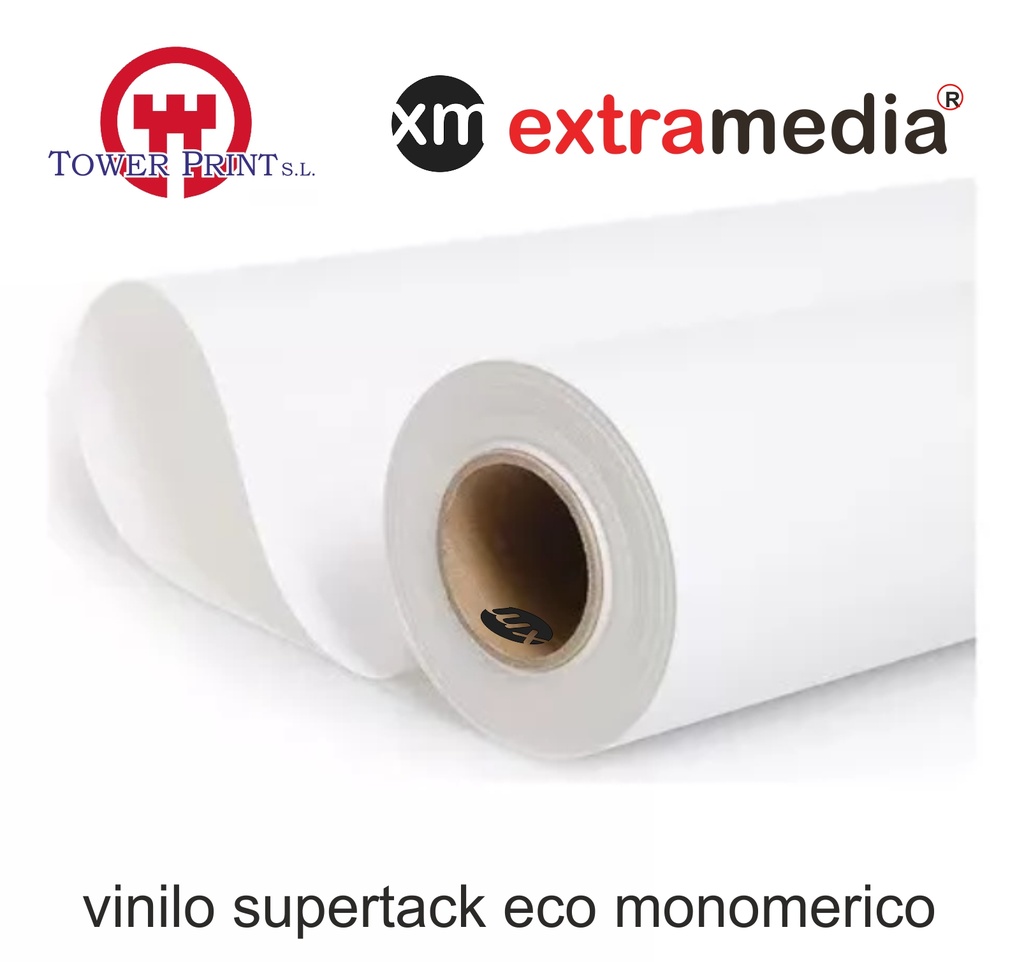 EXTRA MEDIA VINILO SUPERTACK ECO MONOMERICO BLANCO MATE MULTIPRINT 1.37X50