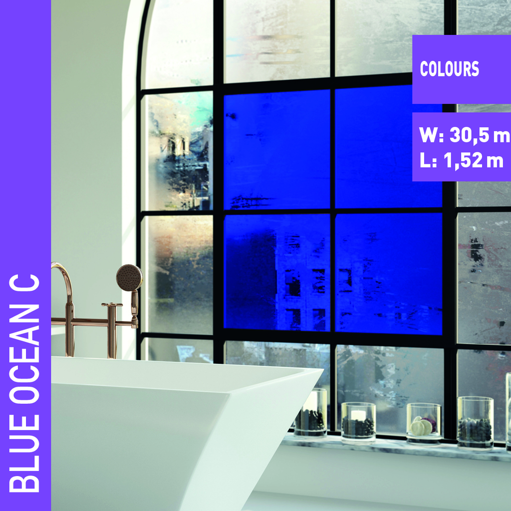LAMINA DE DECORACION SOLAR SCREEN BLUE OCEAN C AZUL OCEANO 1.52 ML.