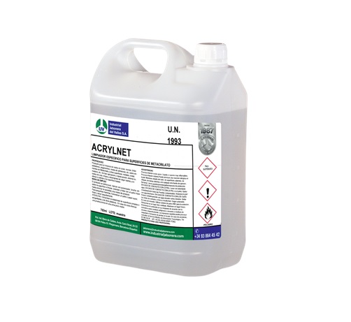 ACRYLNET LIMPIADOR ANTIESTATICO PARA METACRILATO 5 LITROS