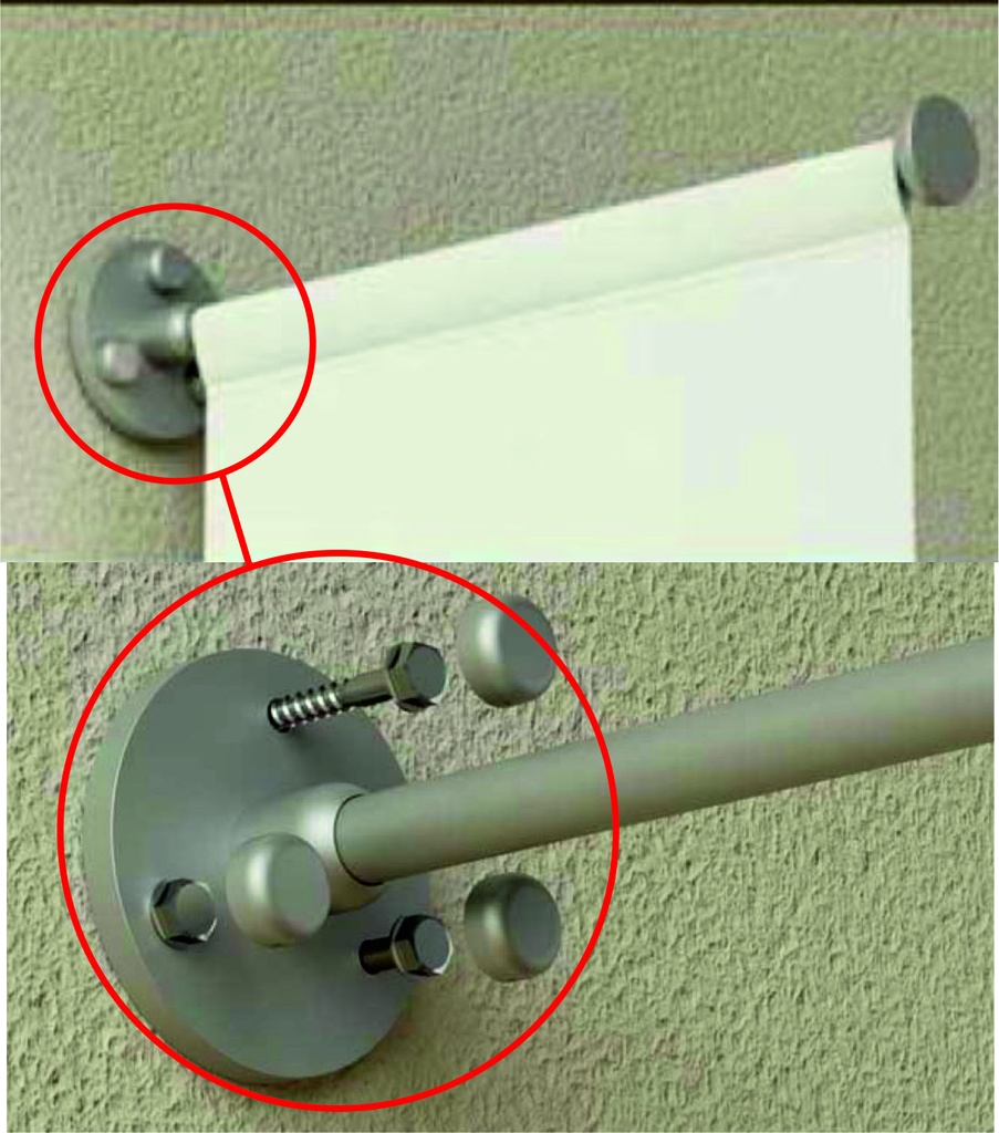 MASTIL DE PARED 75 CMS PARA LONA CON ACCESORIOS