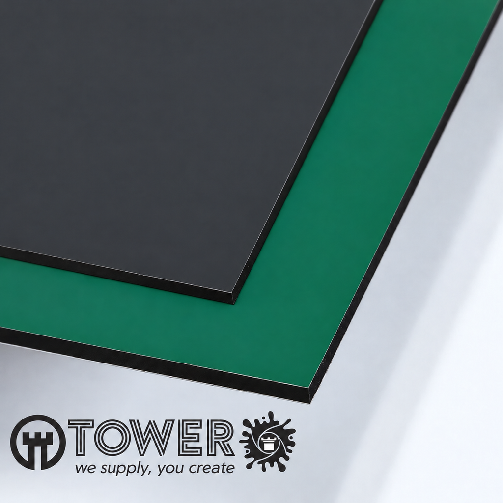 PANEL SANDWICH ALUMINIO 3 MM GRIS ANTRACITA METALIZADO RAL 7011/VERDE RAL 6026 CBOND 3050X2000,und