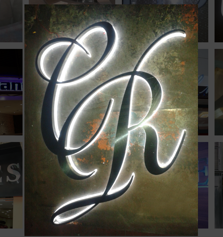 LETRA DE ACERO INOX RETROILUMINADA