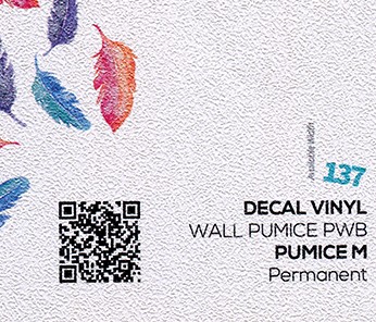 VINILO DECAL WALL PUMICE 1.37 X 30 mts. imp. solv/uv/latex 
