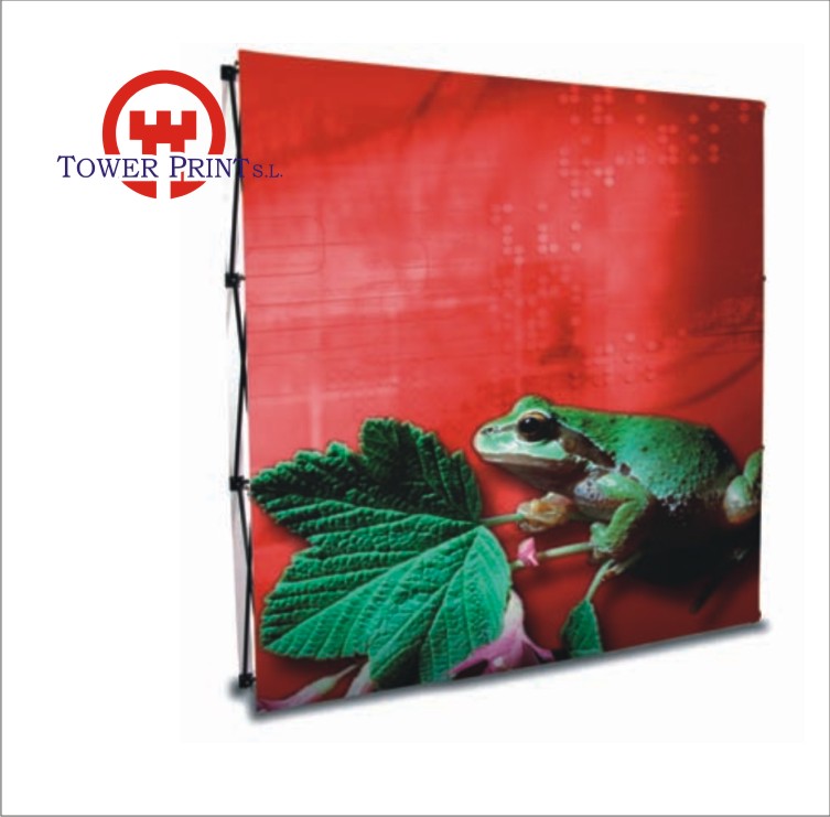 DISPLAY POP UP TEXTIL 1 CARA 4 X 3 MODULOS  CON VELCRO  ( gráfica de 2990 x 2260 mm) 
