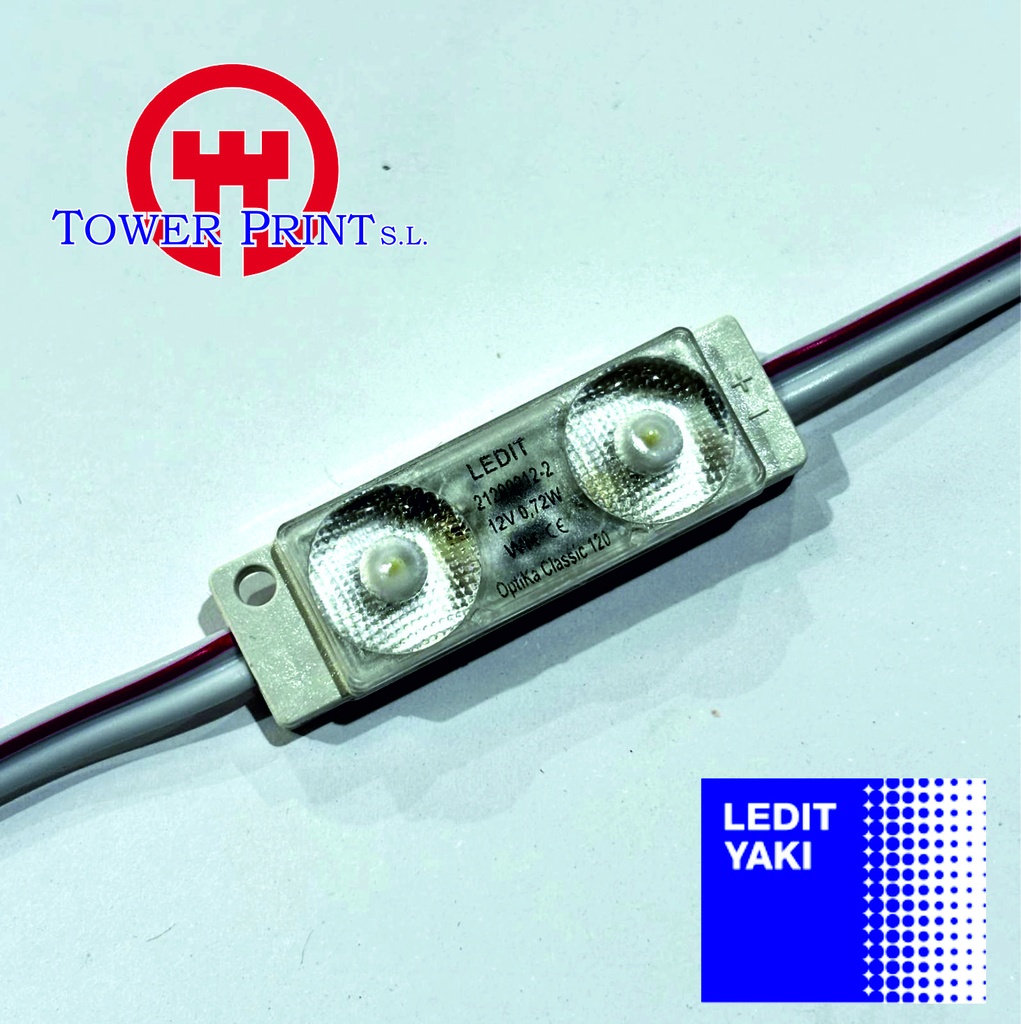 LED LEDIT OPTIKA 120HE2 CLASSIC WH BLANCO 7000K 2 CHIP, 100 MODULOS EN 4 CADENAS de 25 MODULOS 0.72W IP68,(ref 21200012-2) 