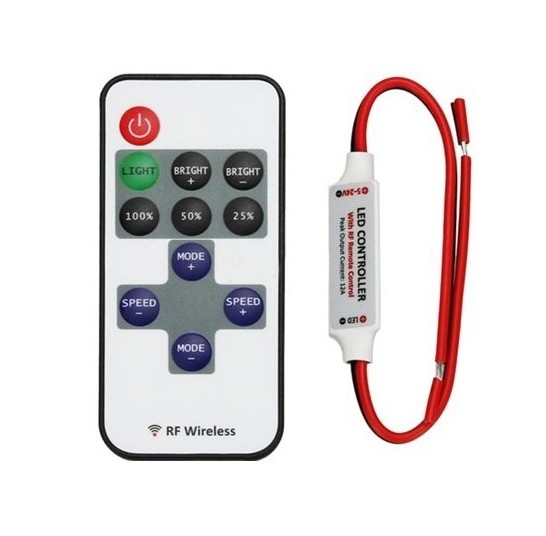 DIMMER LED MONOCOLOR CON EFECTOS 5-24V 144W CON MANDO GRTBRFMINI01
