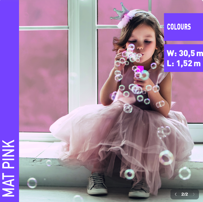 LAMINA SOLAR SCREEN DESIGN MAT PINK PET 1.52 m.l. 