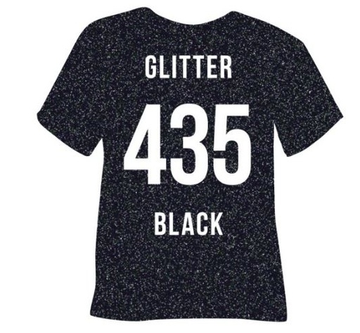 [.19TRP435] POLI-FLEX 435 GLITTER NEGRO VINILO TEXTIL 050X25, ml