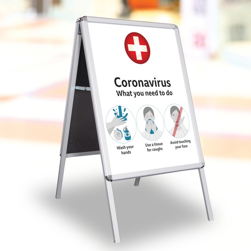 [TA1100/2] CABALLETE DOS CARAS ABATIBLE ESQUINAS REDONDAS  - A1 ( 59 x 84 cms )