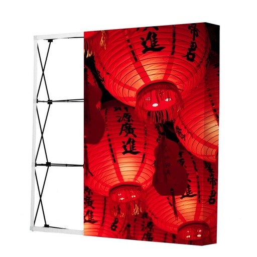 [TA1035/B] DISPLAY POP UP TEXTIL 1 CARA 4 X 3 MODULOS VELCRO ESTRUCTURA NEGRA  ( gráfica de 2970 x 2240 mm)