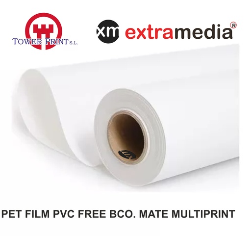 [EXNR2172/PM54] EXTRA MEDIA PET FILM PVC FREE BCO. MATE MULTIPRINT PERMANENTE 1.37X50