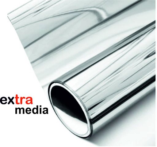 [1097804P] EXTRA MEDIA VINILO PLATA ESPEJO PARA INTERIOR 1.22 X 50 M.L.