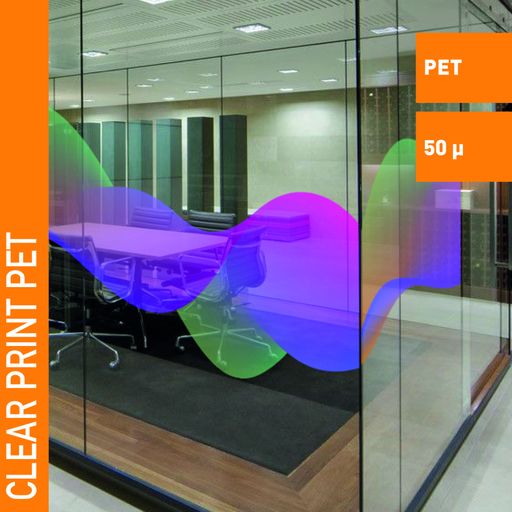 [167CLEARPET/25] LAMINA DE PET TRANSPARENTE PARA IMPRESION DIGITAL CLEAR PRINT PET 50 MICRAS 1.52 X 30.5MTS. ROLLO
