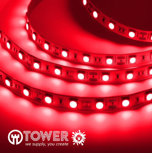 [GTFLEXREDIP65] TIRA LED PROTEGIDA IP65 300 LED 2358 ROJO 12V. 50W 5 MTS