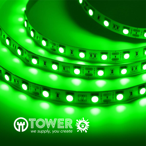 [GTFLEXGRIP65] TIRA LED PROTEGIDA IP65 300 LED 3528 VERDE 12V. 60W 5 MTS