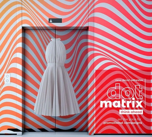 [81RSSDOTWM54] VINILO DECAL DOT MATRIX R PE100 MULTIPRINT. BCO MATE 1.37X50