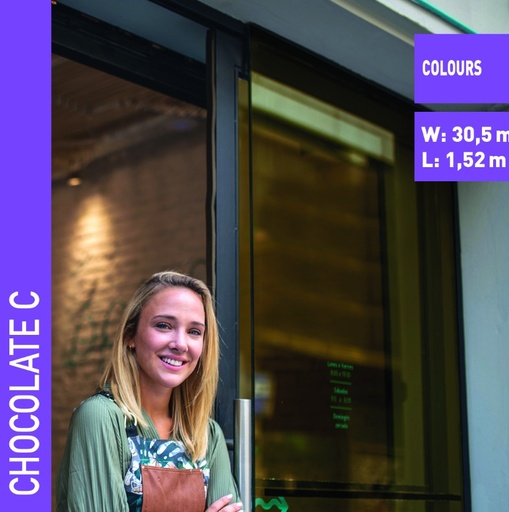 [167CHOCOLATEC] LAMINA SOLAR INTERIOR CHOCOLATE C SOLAR SCREEN C 1.52, m.l. 