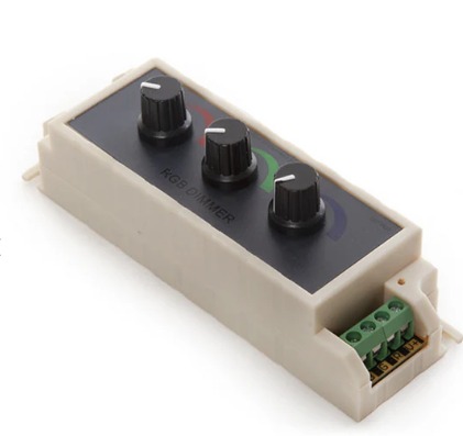[GTDIMMERRGB] DIMMER SECUENCIADOR LED 3 CANALES RGB 12/24 V. 108/216W AJUSTE MANUAL.