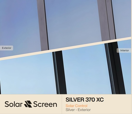 [167SILVER370XC/122] LAMINA SOLAR EXTERIOR SOLAR SCREEN SILVER 370XC 1.22X30.5 MTS. Metro Lineal 