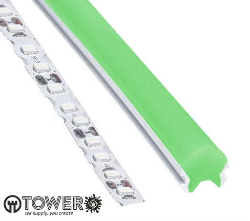 NEONLED FUNDA VERDE 8 MM + TIRA LED ZIG ZAG VERDE, ROLLO DE 20 MTS. (ref.908885)