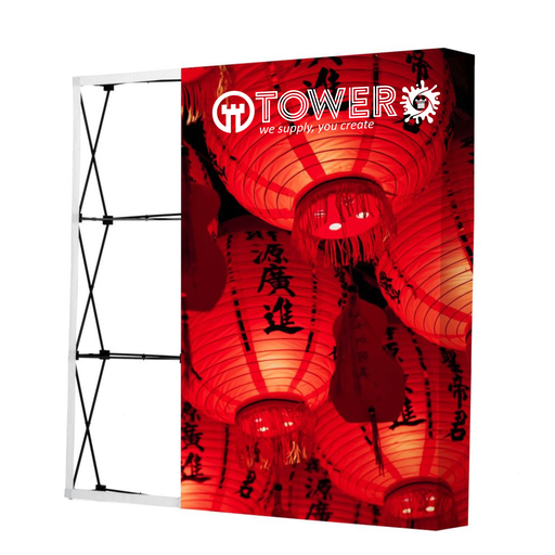 [TAPUF53S] DISPLAY POP UP TEXTIL VELCRO 1 CARA 5 X 3 MODULOS BLACK STRUCT (gráfica de 3700 x 2250 mm )